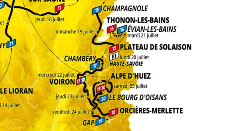 Caravane publicitaire du Tour de France distribuant des cadeaux