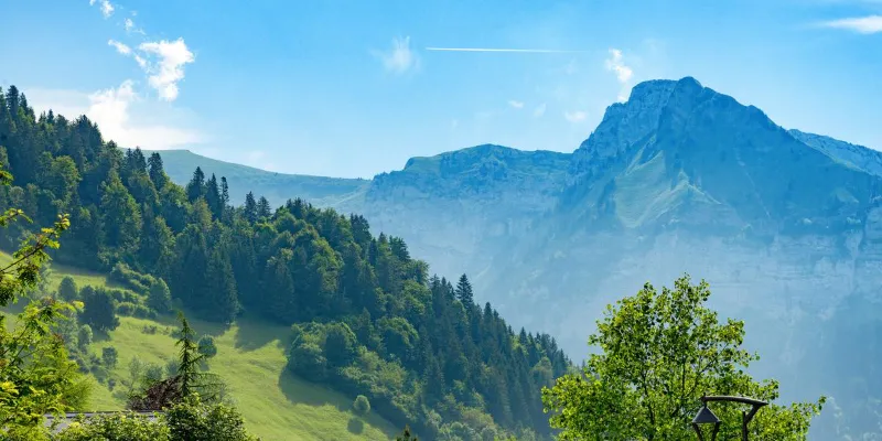 Contraste entre gel matinal et soleil rayonnant sur la vallée