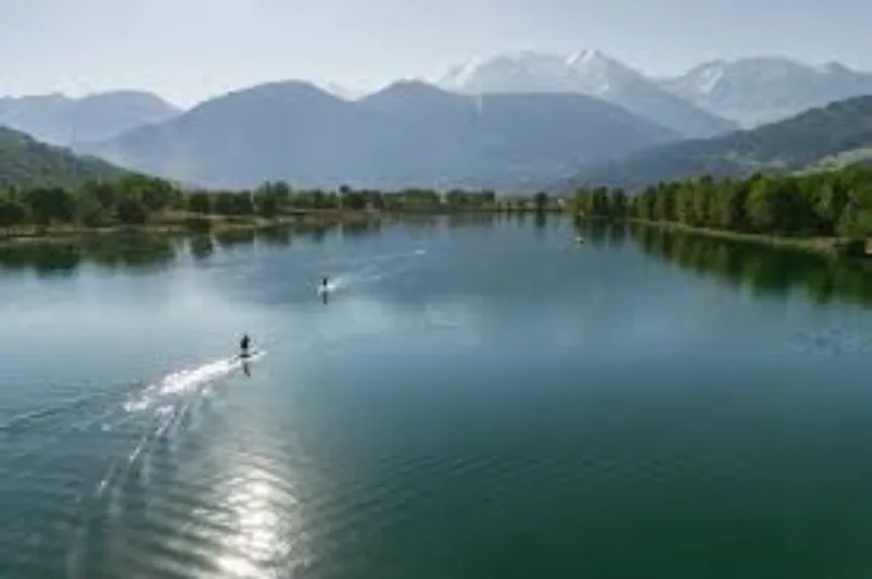 Départ de la natation au lac de Passy